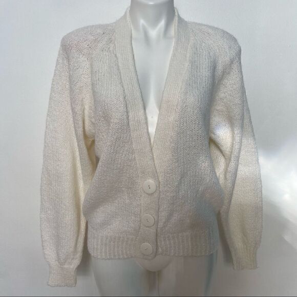 Vintage 90s Retro Boxy Toi Button Front Granny Cardigan - Picture 3 of 9